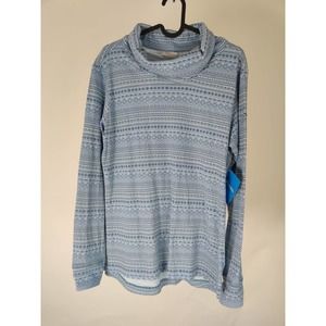 (V) Columbia Women DRIFTING SNOW PULL-OVER RARE AZTEC LS Turtle Neck Shirt Sz L